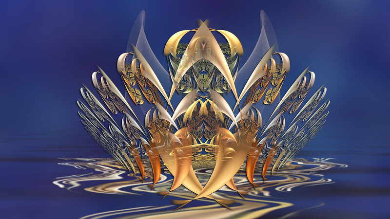 Golden fractal sculpture