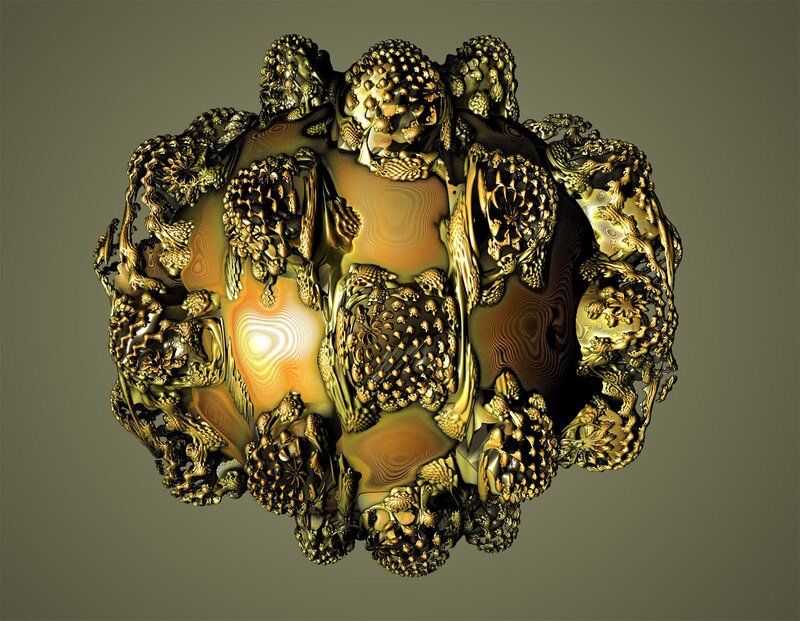 golden fractal sculpture