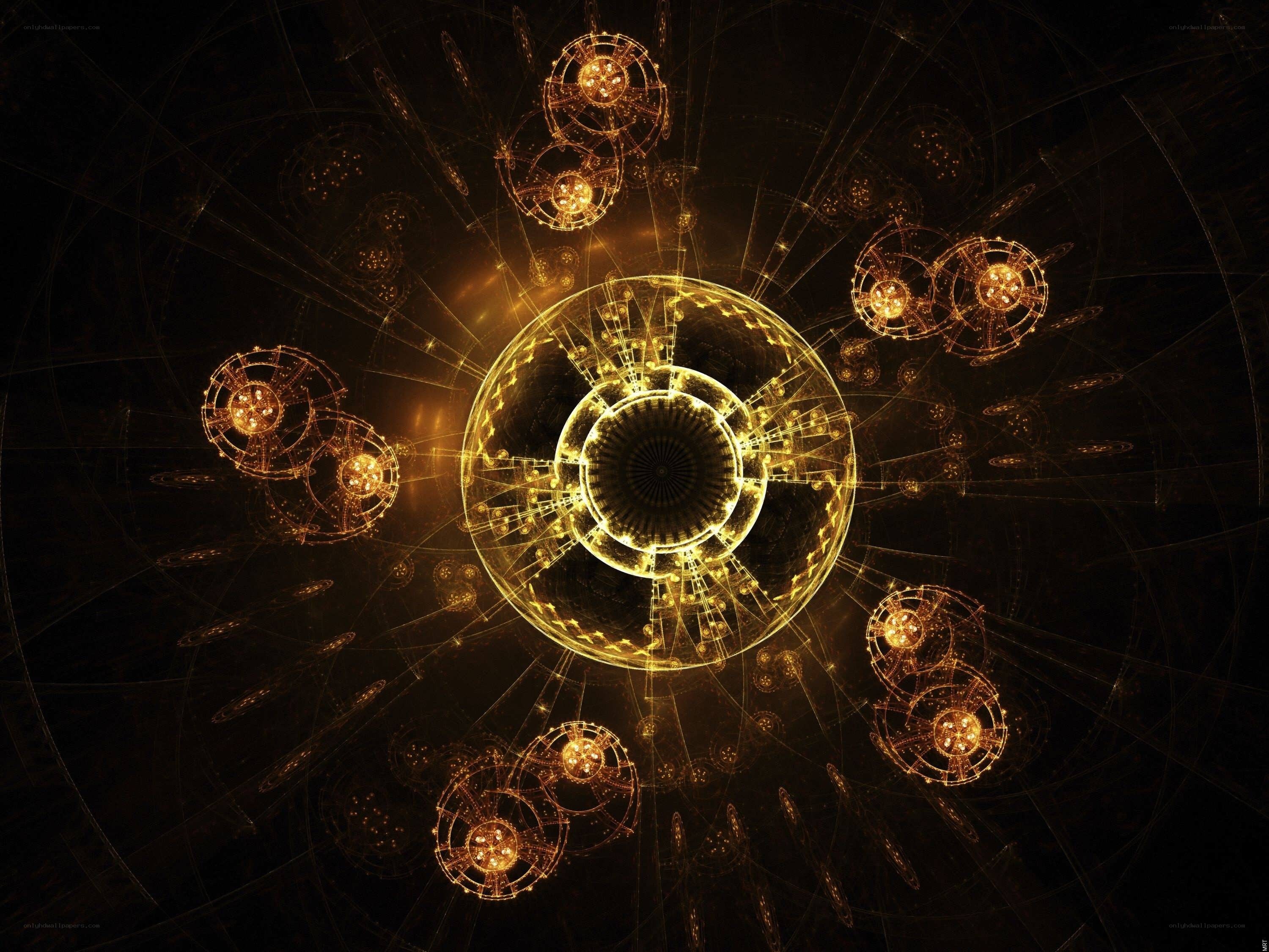 golden fractal sphere network