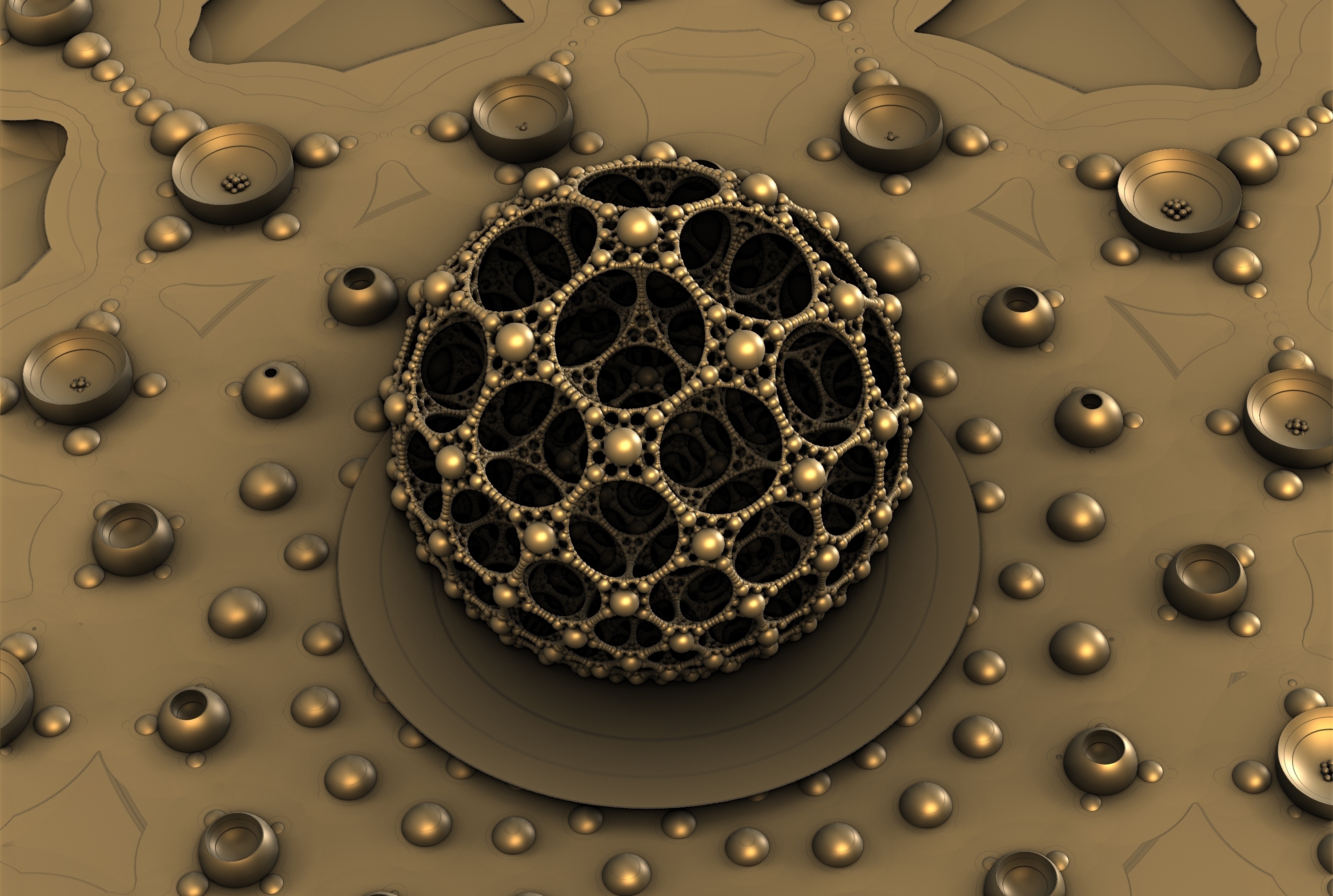 golden fractal sphere structure