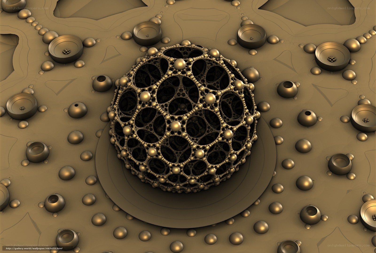 golden fractal sphere
