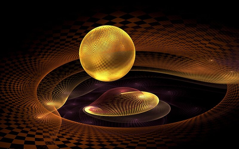 Golden fractal spheres in vortex