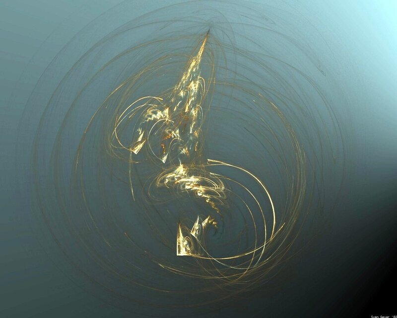 Golden fractal spiral