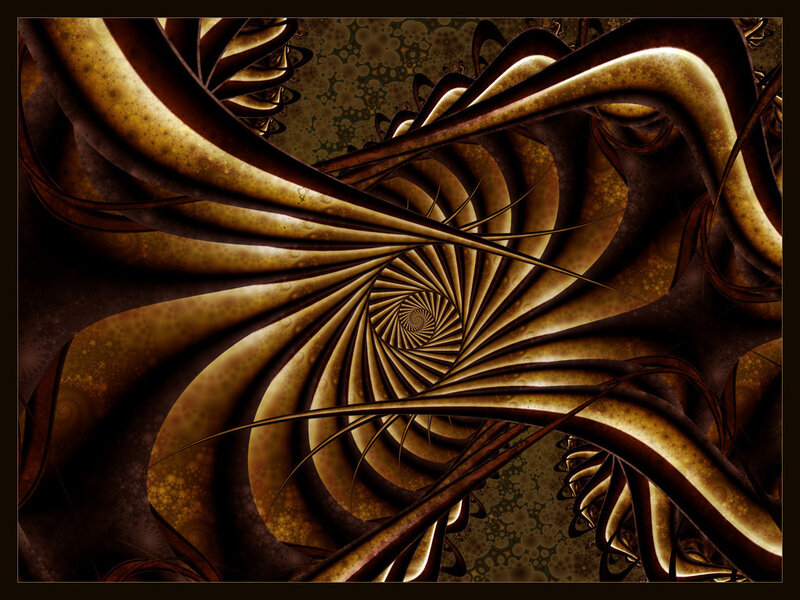 Golden fractal spiral artwork