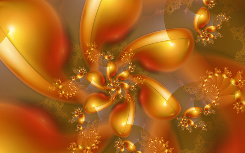 Golden fractal spiral design