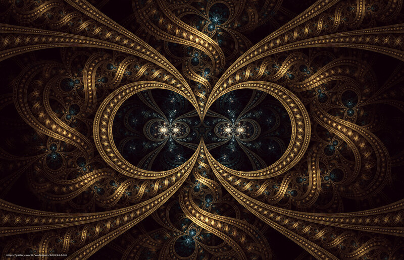 Golden fractal spiral design