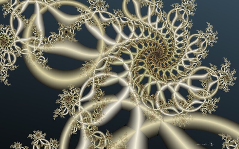 Golden fractal spiral design