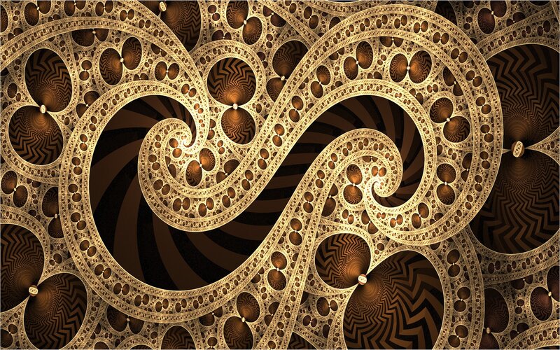 golden fractal spiral design