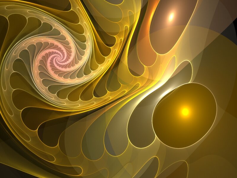 Golden fractal spiral design