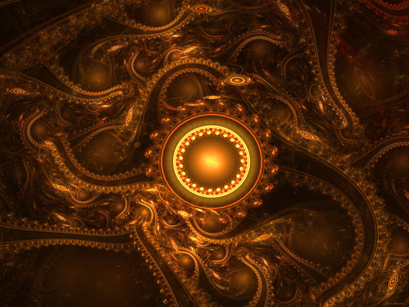 golden fractal spiral design
