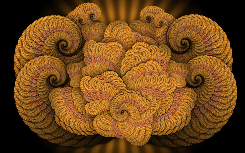Golden fractal spiral formation
