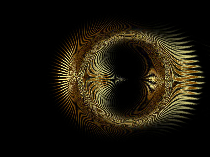 Golden Fractal Spiral — Gold, Dramatic, Abstract