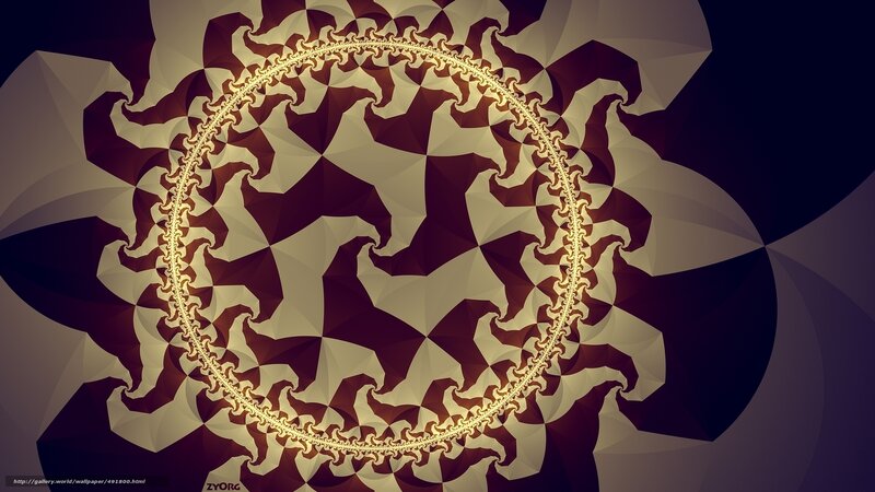 Golden Fractal Spiral — Gold, Hypnotic, Digital Art