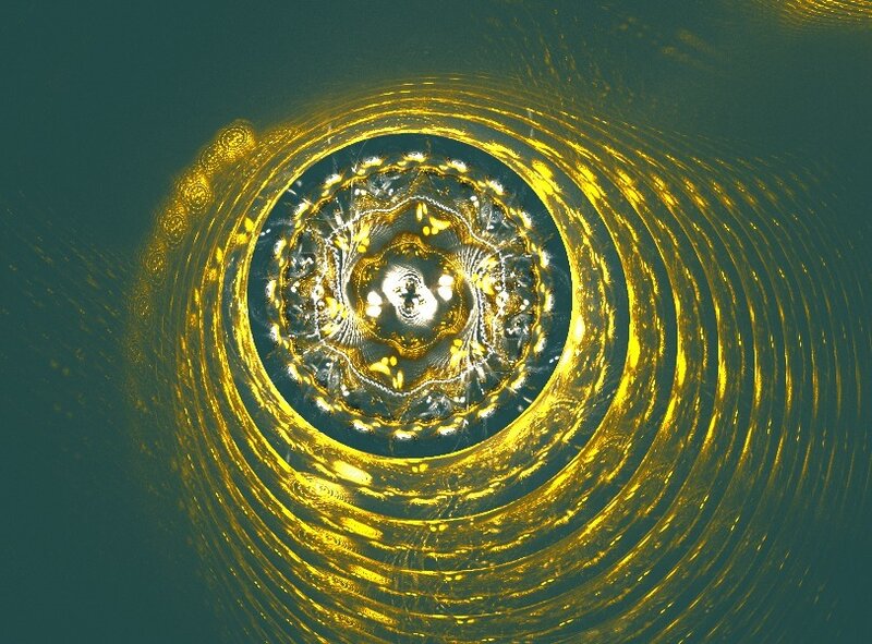 Golden Fractal Spiral — Gold