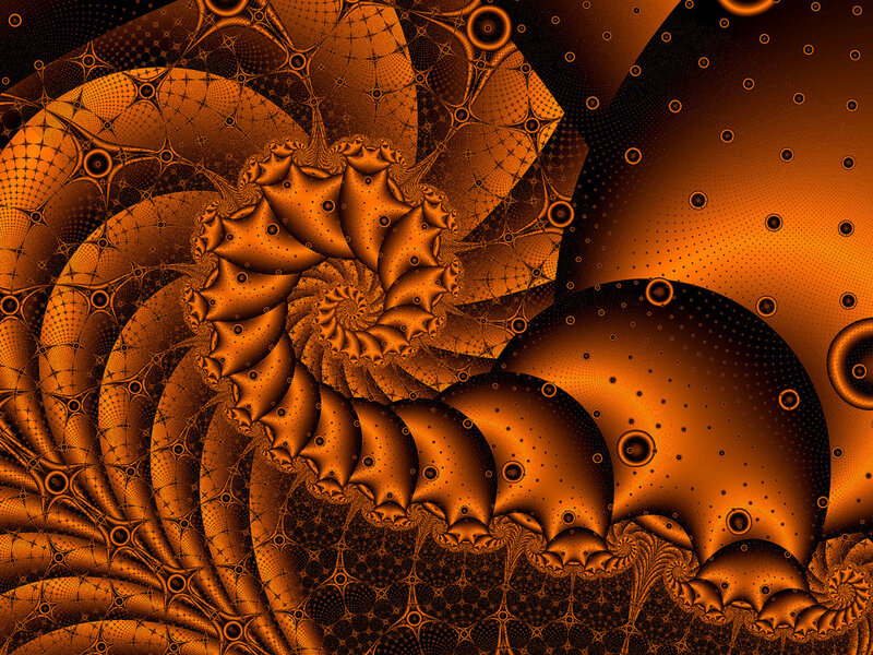 Golden Fractal Spiral — Orange