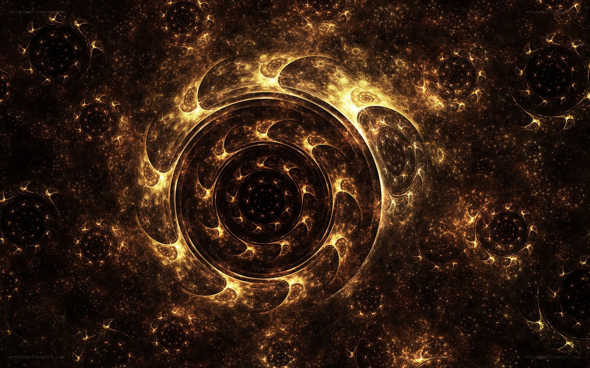 golden fractal spiral pattern