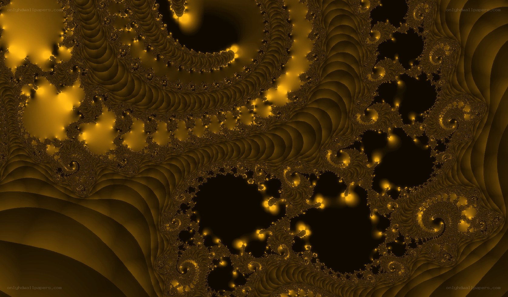 golden fractal spiral pattern