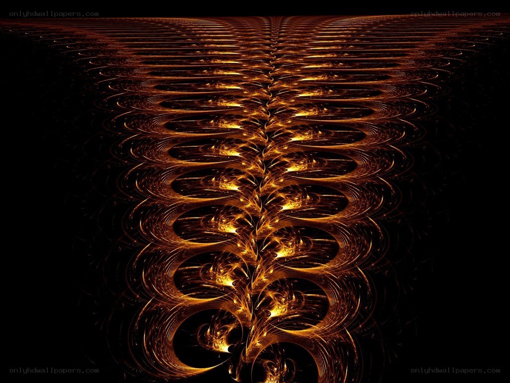 Golden fractal spiral pattern