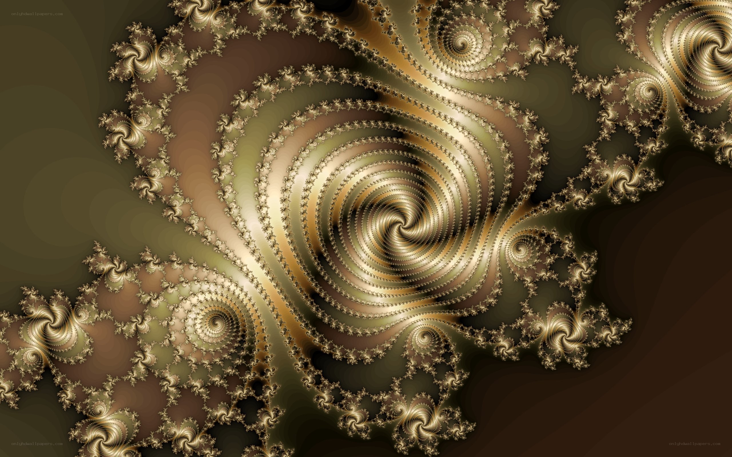 golden fractal spiral pattern