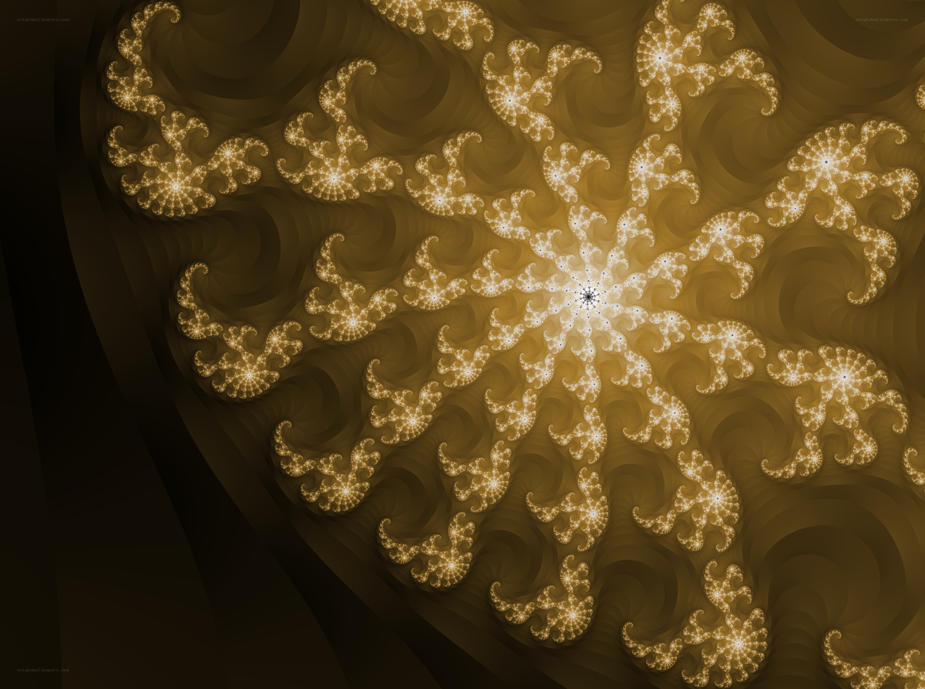 golden fractal spiral pattern