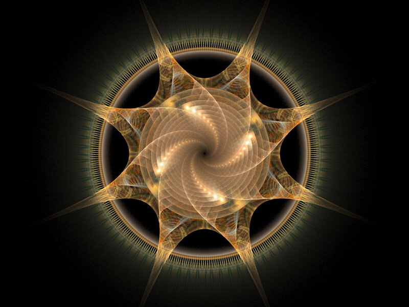 Golden fractal spiral star