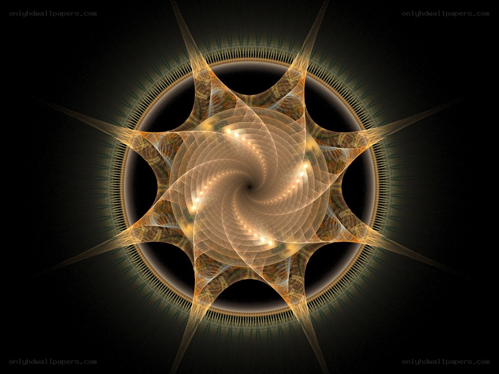 Golden fractal spiral star