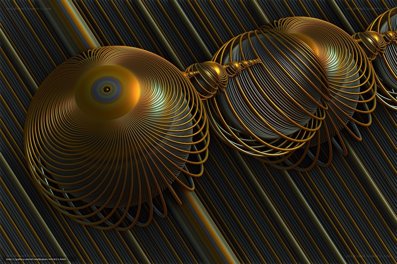 Golden fractal spiral structures