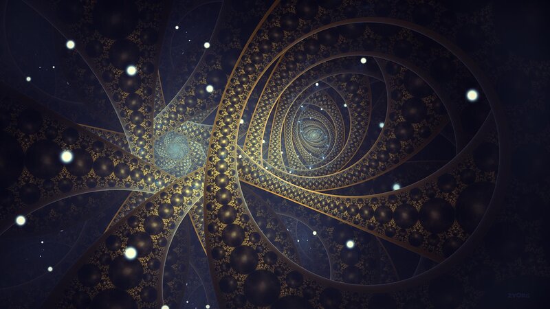 golden fractal spiral tunnel