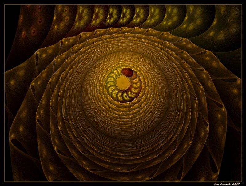 Golden fractal spiral tunnel