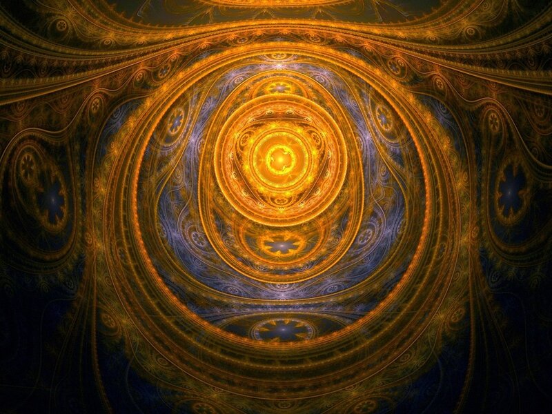 golden fractal spiral tunnel