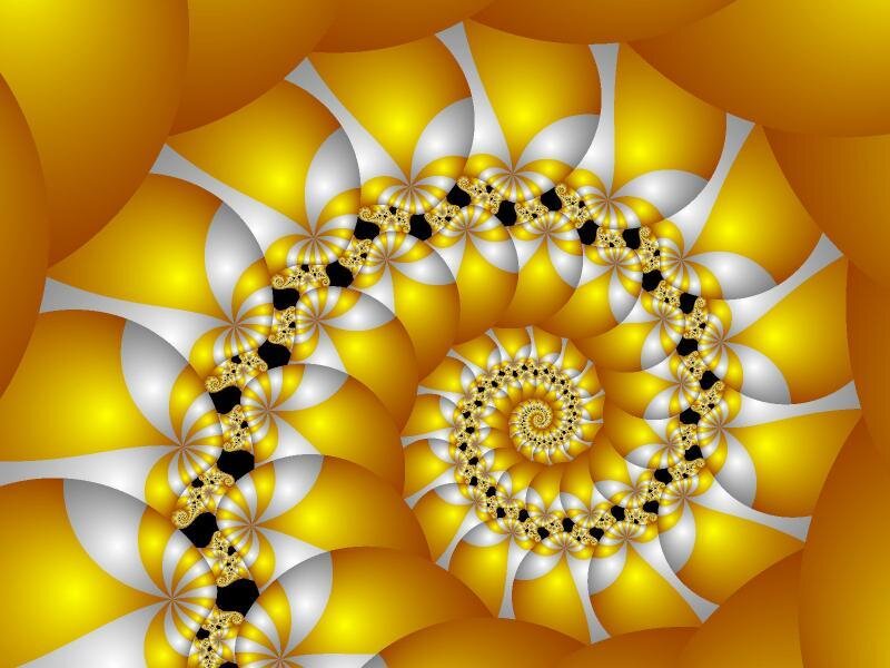 Golden Fractal Spiral — Yellow
