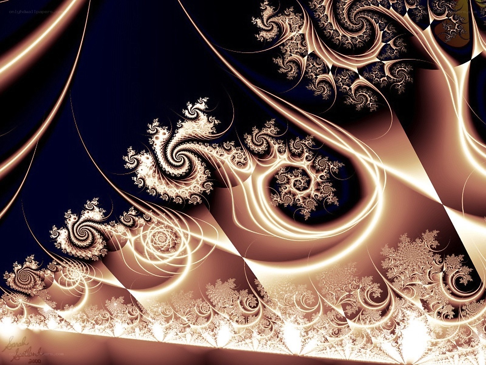 Golden fractal spirals