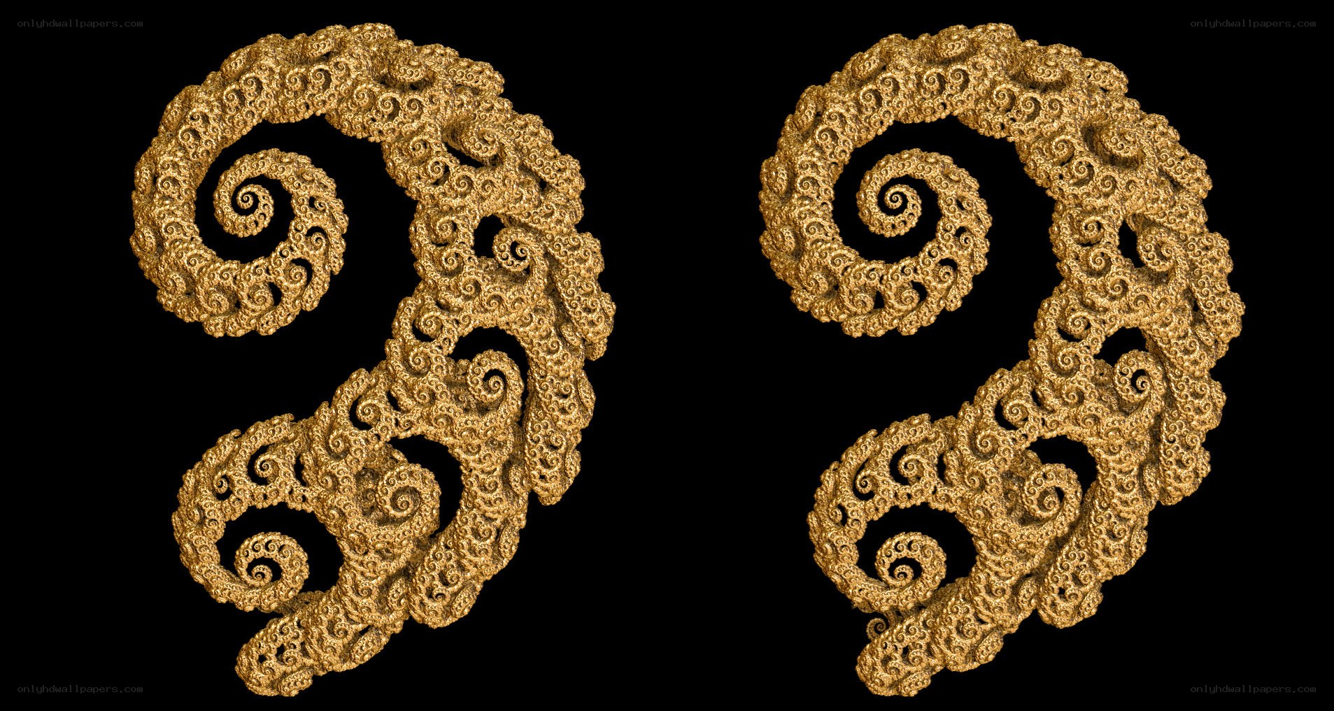 Golden fractal spirals