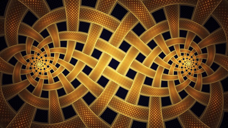 Golden Fractal Spirals — Gold, Hypnotic