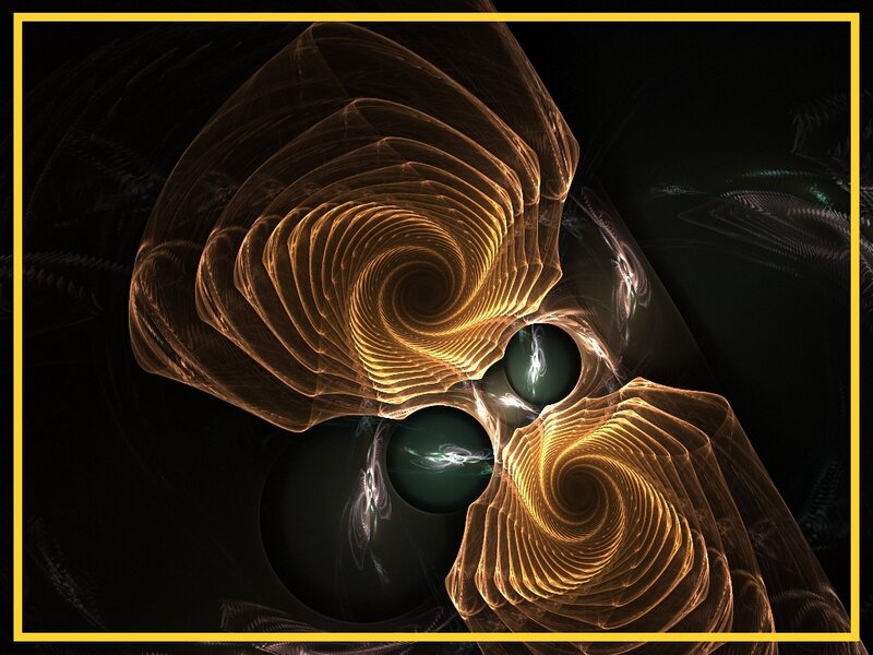 Golden Fractal Spirals — Gold