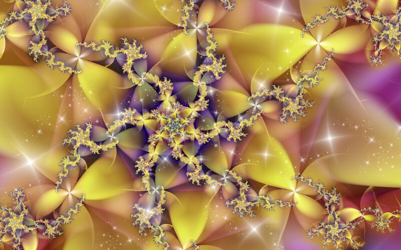 Golden fractal star pattern