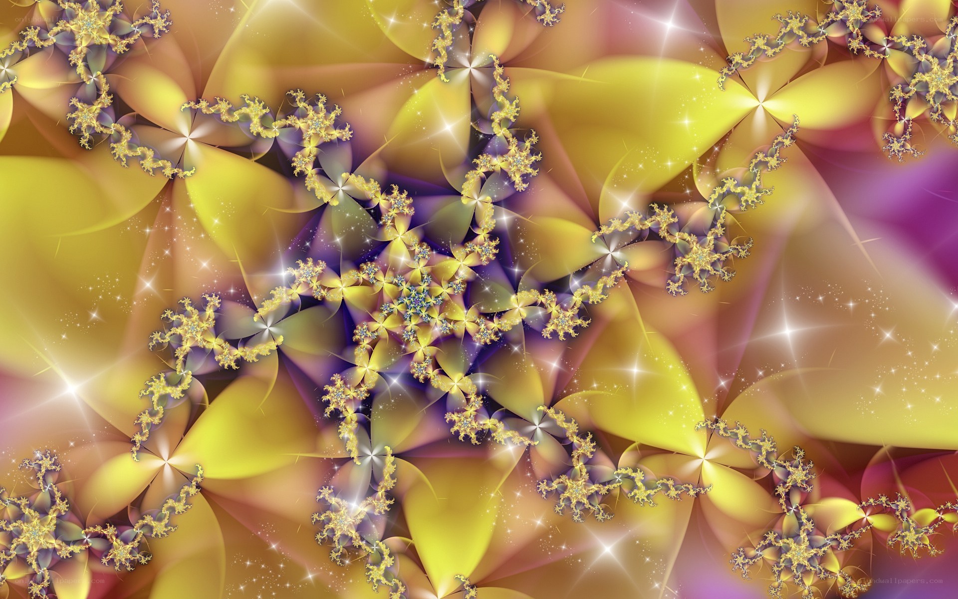 Golden fractal star pattern