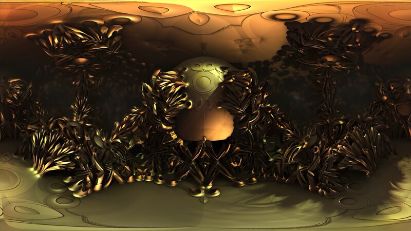 Golden Fractal Structure — Gold, Dramatic, Digital Art, Abstract