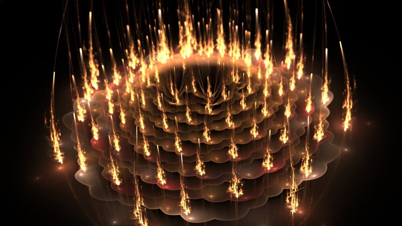 Golden Fractal Structure — Gold, Dramatic, Digital Art, Light