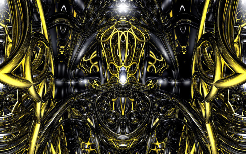 Golden Fractal Structure — Gold, Dramatic