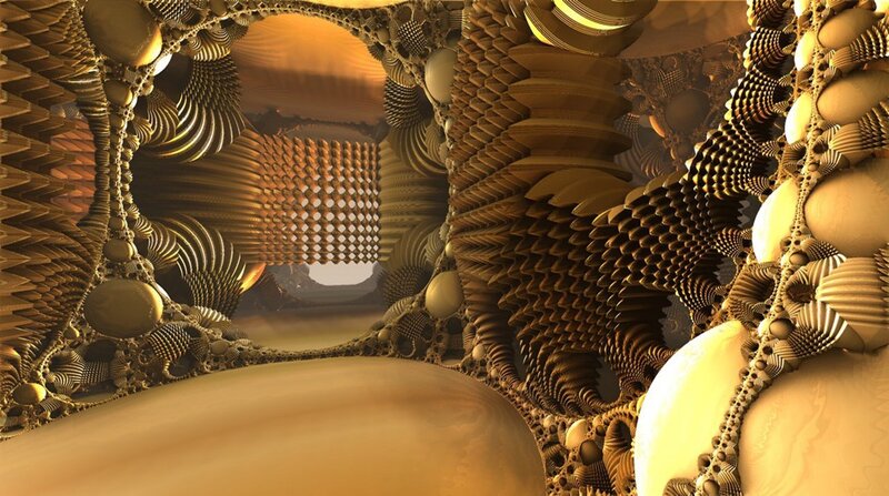 Golden Fractal Structure — Gold, Mysterious