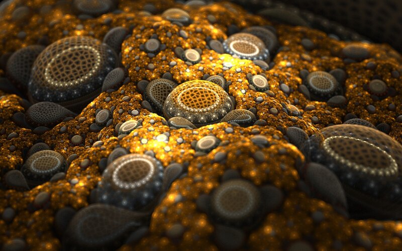 Golden Fractal Structures — Gold, Dramatic