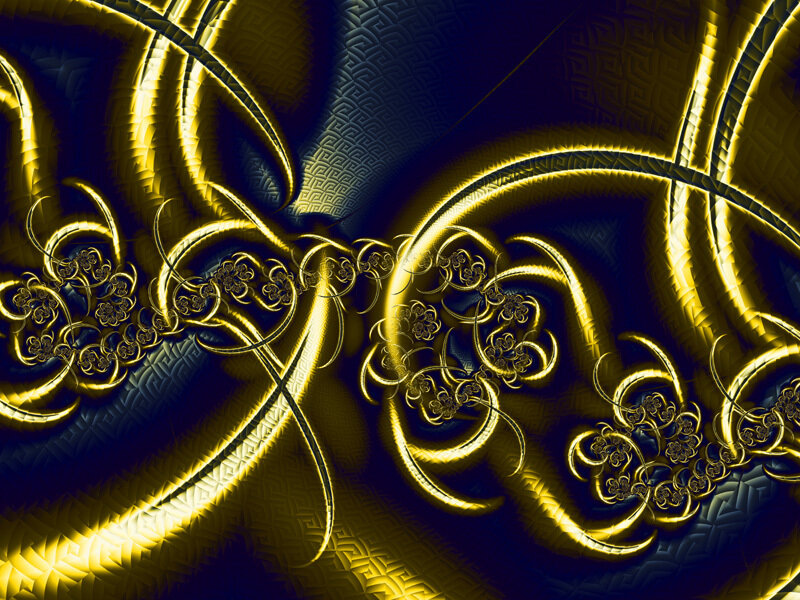 golden fractal swirls
