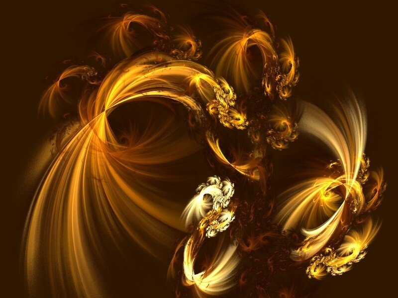 Golden Fractal Swirls — Gold