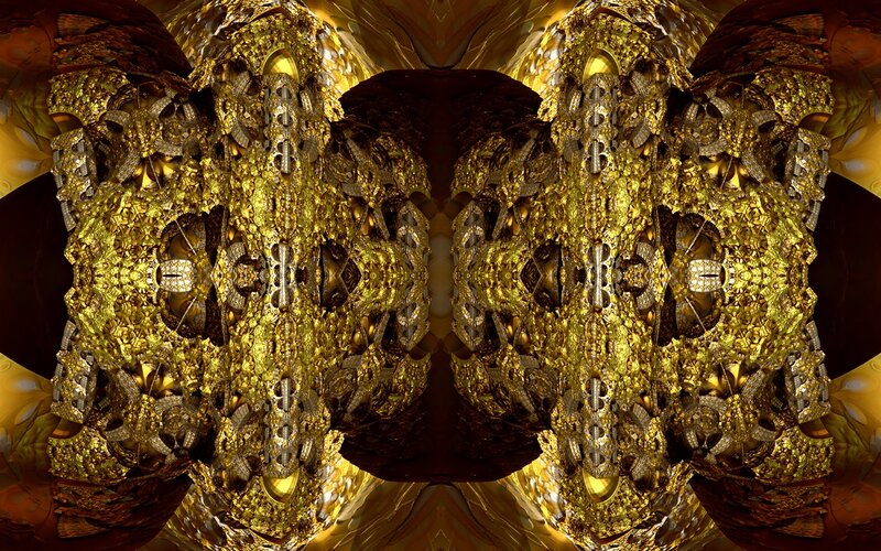golden fractal symmetrical pattern