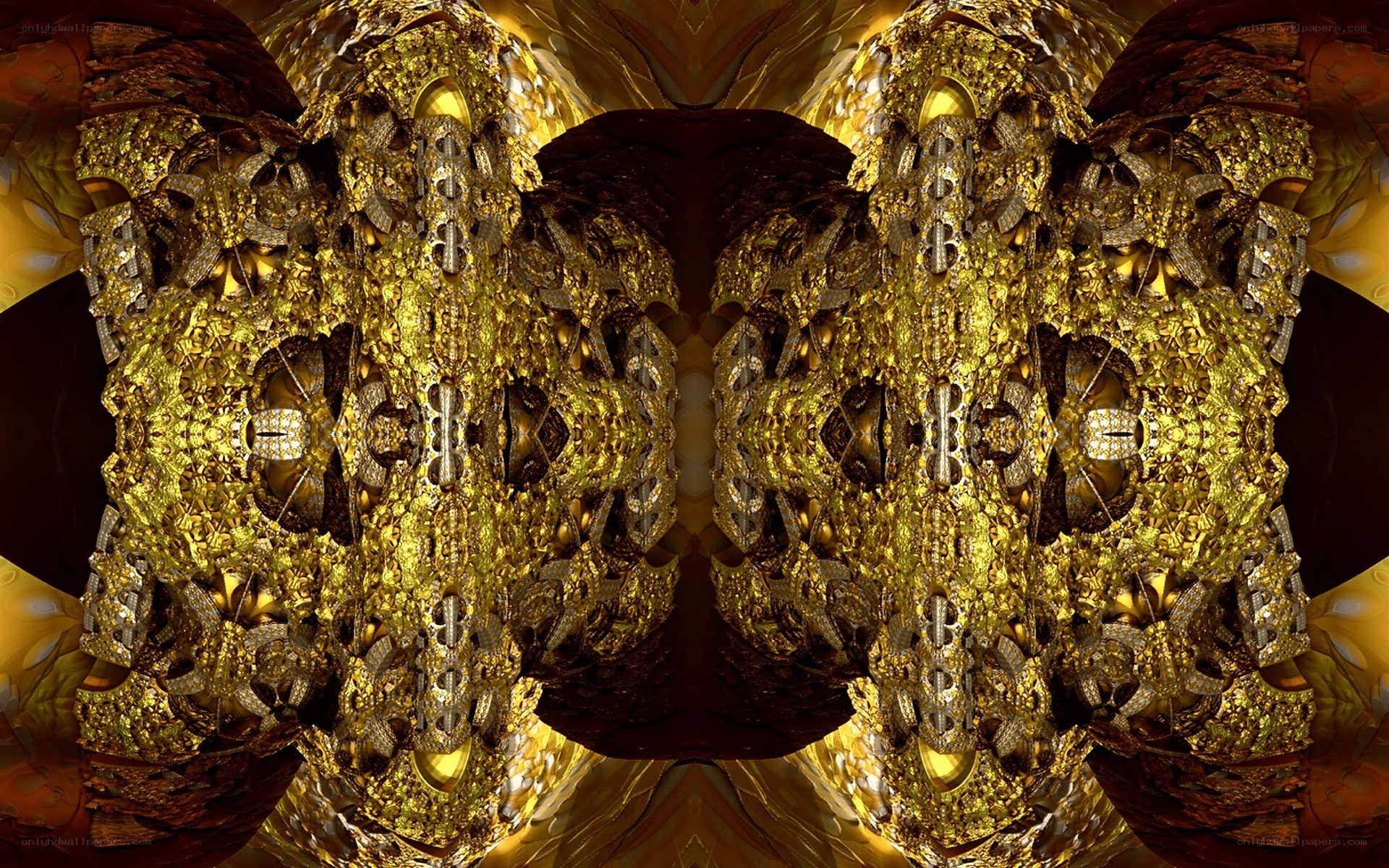 golden fractal symmetrical pattern