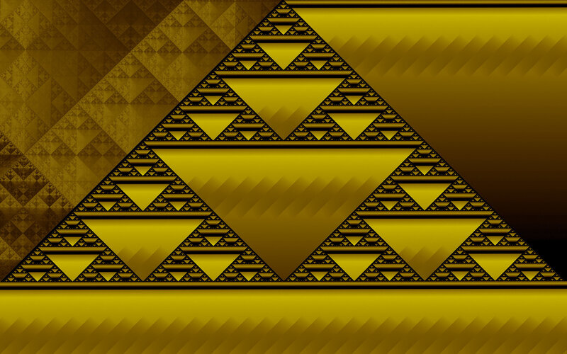 golden fractal triangle pattern
