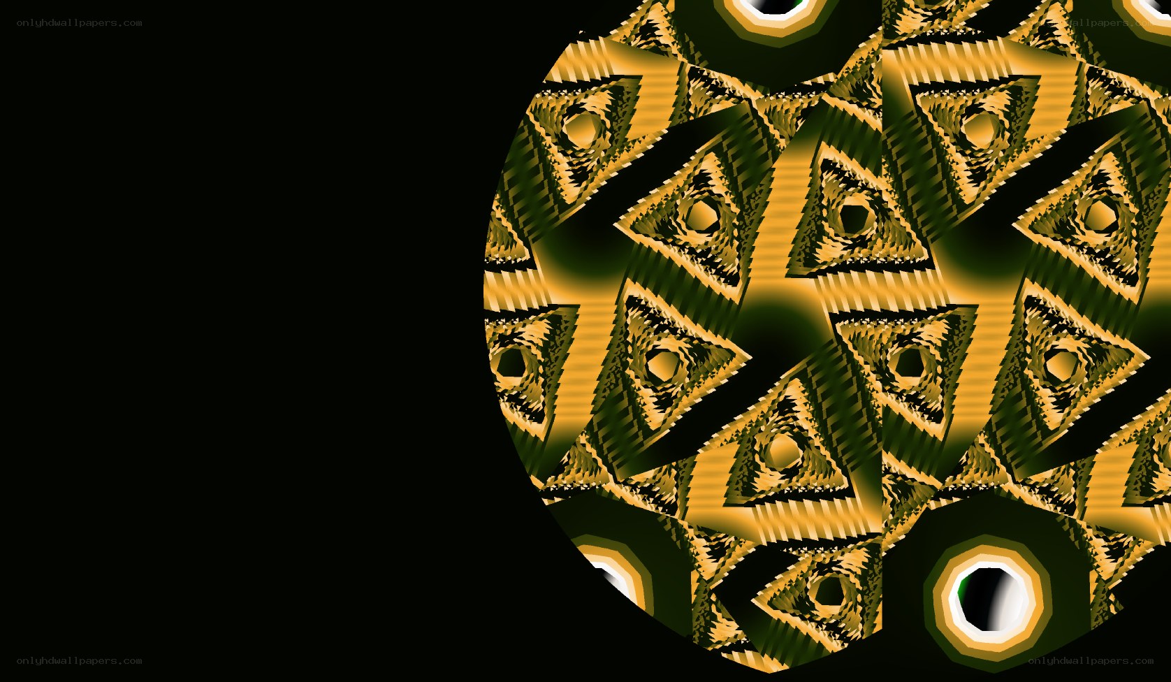 Golden fractal triangle pattern