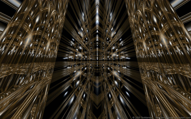 golden fractal tunnel
