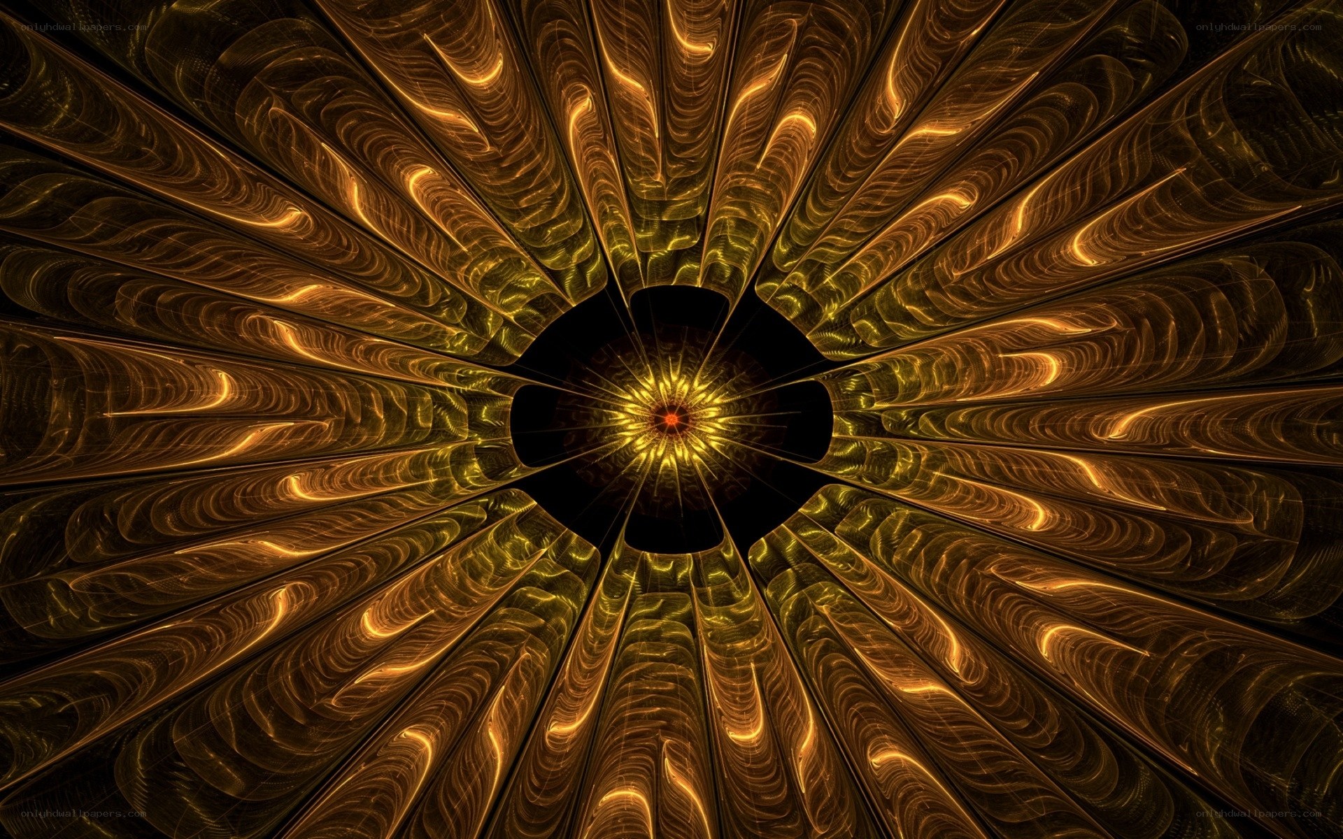 golden fractal tunnel